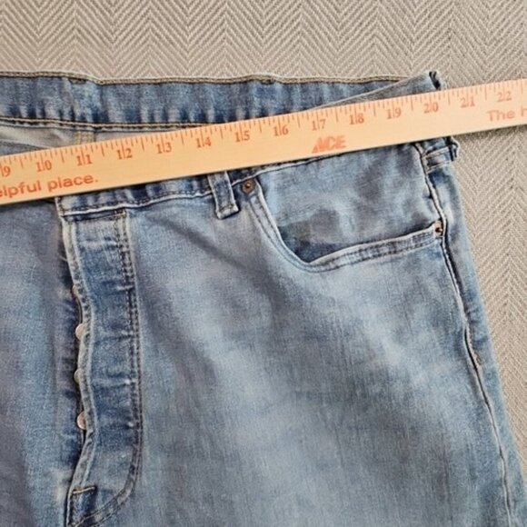 Levi's 501 Jeans Men's 42x30 Straight Leg Blue Denim Button Fly Faded Y2K Grunge - Picture 6 of 12